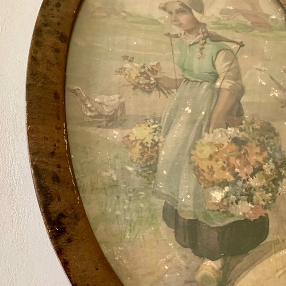 Vintage Metal Oval Picture From Holland 8/12 Inch - Picture 13 of 14